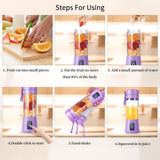 Rechargeable Mini Blender Purple ABS Portable